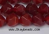 CNG6088 15.5 inches 8mm faceted nuggets red agate beads