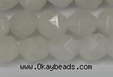 CNG6113 15.5 inches 8mm faceted nuggets white jade beads