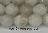 CNG6150 15.5 inches 10mm faceted nuggets grey agate beads