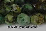 CNG6185 15.5 inches 10mm faceted nuggets African turquoise beads