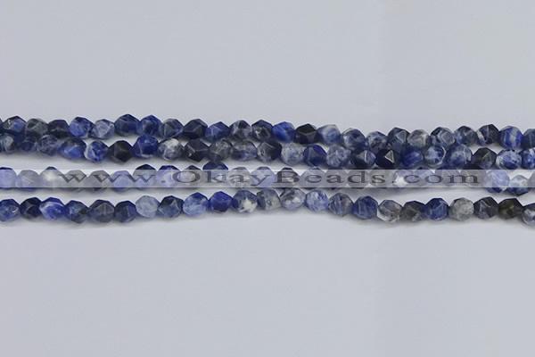 CNG6251 15.5 inches 6mm faceted nuggets sodalite beads wholesale