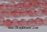 CNG6260 15.5 inches 6mm faceted nuggets cherry quartz beads