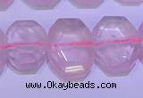 CNG6301 15.5 inches 13*18mm - 15*20mm faceted freeform rose quartz beads