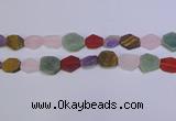 CNG6375 15.5 inches 14*18mm - 16*22mm freeform matte mixed gemstone beads