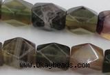 CNG650 15.5 inches 13*18mm faceted nuggets rainbow fluorite beads