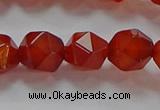 CNG6506 15.5 inches 10mm faceted nuggets red agate beads