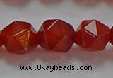 CNG6507 15.5 inches 12mm faceted nuggets red agate beads