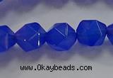 CNG6510 15.5 inches 10mm faceted nuggets blue agate beads