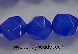 CNG6511 15.5 inches 12mm faceted nuggets blue agate beads