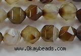 CNG6517 15.5 inches 8mm faceted nuggets line agate beads