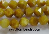 CNG6530 15.5 inches 6mm faceted nuggets golden tiger eye beads