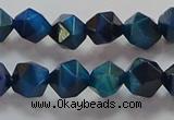 CNG6539 15.5 inches 8mm faceted nuggets blue tiger eye beads