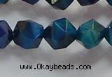 CNG6541 15.5 inches 12mm faceted nuggets blue tiger eye beads