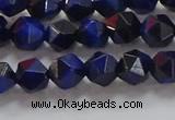 CNG6542 15.5 inches 6mm faceted nuggets blue tiger eye beads