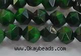 CNG6546 15.5 inches 6mm faceted nuggets green tiger eye beads