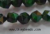 CNG6547 15.5 inches 8mm faceted nuggets green tiger eye beads