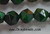 CNG6549 15.5 inches 12mm faceted nuggets green tiger eye beads