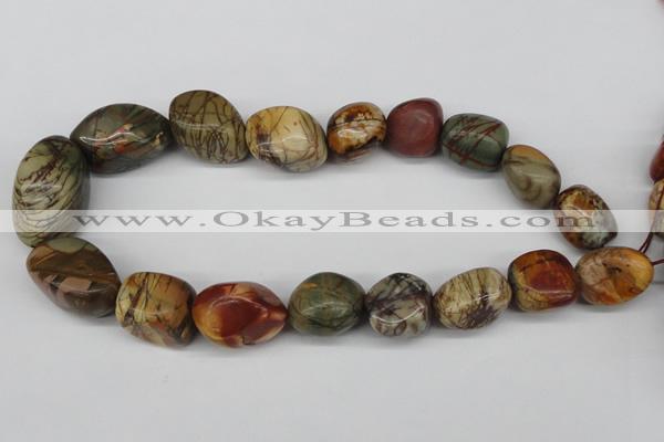 CNG66 15.5 inches 14*16mm - 25*35mm nuggets picasso jasper beads