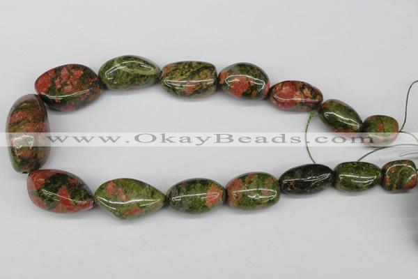 CNG67 15.5 inches 10*16mm - 25*35mm nuggets unakite gemstone beads