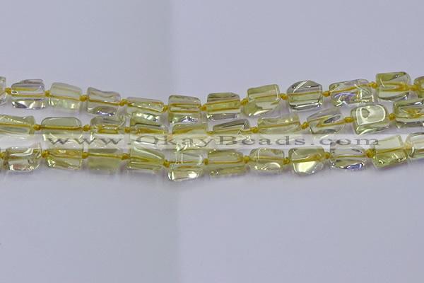 CNG6806 15.5 inches 5*8mm - 8*12mm nuggets lemon quartz beads