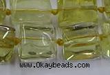 CNG6807 15.5 inches 8*12mm - 10*16mm nuggets lemon quartz beads