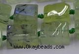 CNG6810 15.5 inches 8*12mm - 10*16mm nuggets prehnite beads