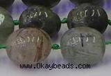 CNG6872 12*16mm - 13*18mm nuggets green rutilated quartz beads