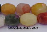 CNG6890 12*16mm - 13*18mm faceted nuggets mixed rutilated quartz beads