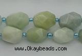 CNG6918 15.5 inches 8*12mm - 12*16mm faceted nuggets aquamarine beads