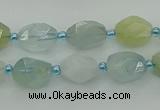 CNG6920 15.5 inches 8*12mm - 12*16mm faceted nuggets aquamarine beads