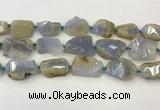 CNG6949 15.5 inches 22*30mm - 30*40mm freeform blue chalcedony beads