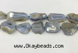 CNG6951 15.5 inches 22*30mm - 30*40mm freeform blue chalcedony beads