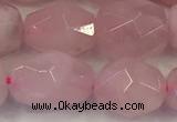 CNG6953 12*14mm - 13*16mm faceted nuggets rose quartz beads