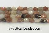 CNG6966 10*12mm - 11*16mm faceted nuggets mixed moonstone beads