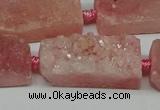 CNG7014 15.5 inches 10*28mm - 12*30mm freeform druzy agate beads