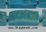 CNG7016 15.5 inches 10*28mm - 12*30mm freeform druzy agate beads