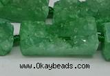 CNG7017 15.5 inches 10*28mm - 12*30mm freeform druzy agate beads