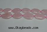 CNG7088 15.5 inches 25*35mm - 35*45mm faceted freeform rose quartz beads