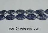 CNG7094 25*35mm - 35*45mm faceted freeform blue spot stone beads