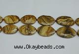 CNG7105 25*35mm - 35*45mm faceted freeform picture jasper beads