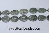 CNG7114 20*25mm - 30*40mm freeform grey green brecciated jasper beads