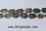 CNG7115 15.5 inches 20*25mm - 30*40mm freeform blood jasper beads