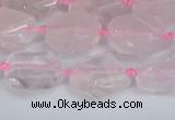 CNG7131 15.5 inches 6*10mm - 10*14mm faceted nuggets rose quartz beads