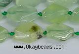 CNG7133 15.5 inches 6*10mm - 10*14mm faceted nuggets prehnite beads