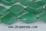 CNG7137 6*10mm - 10*14mm faceted nuggets green aventurine beads