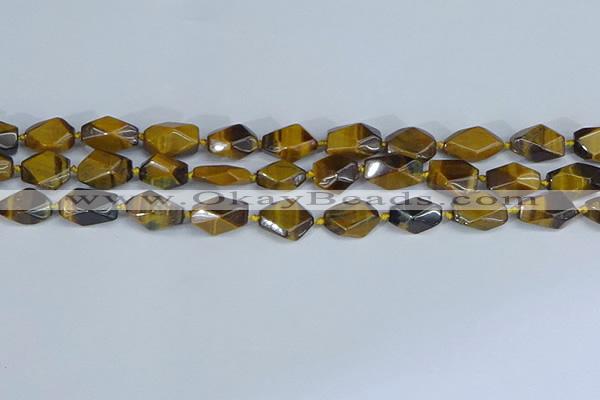 CNG7139 6*10mm - 10*14mm faceted nuggets yellow tiger eye beads