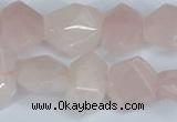 CNG7145 15.5 inches 8*12mm - 13*18mm faceted nuggets rose quartz beads