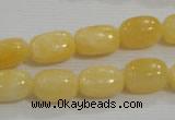 CNG716 15.5 inches 10*14mm nuggets rice yellow jade beads wholesale