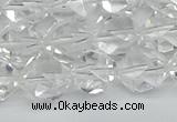 CNG7212 15.5 inches 10mm faceted nuggets white crystal beads