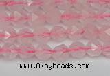 CNG7225 15.5 inches 6mm faceted nuggets rose quartz beads